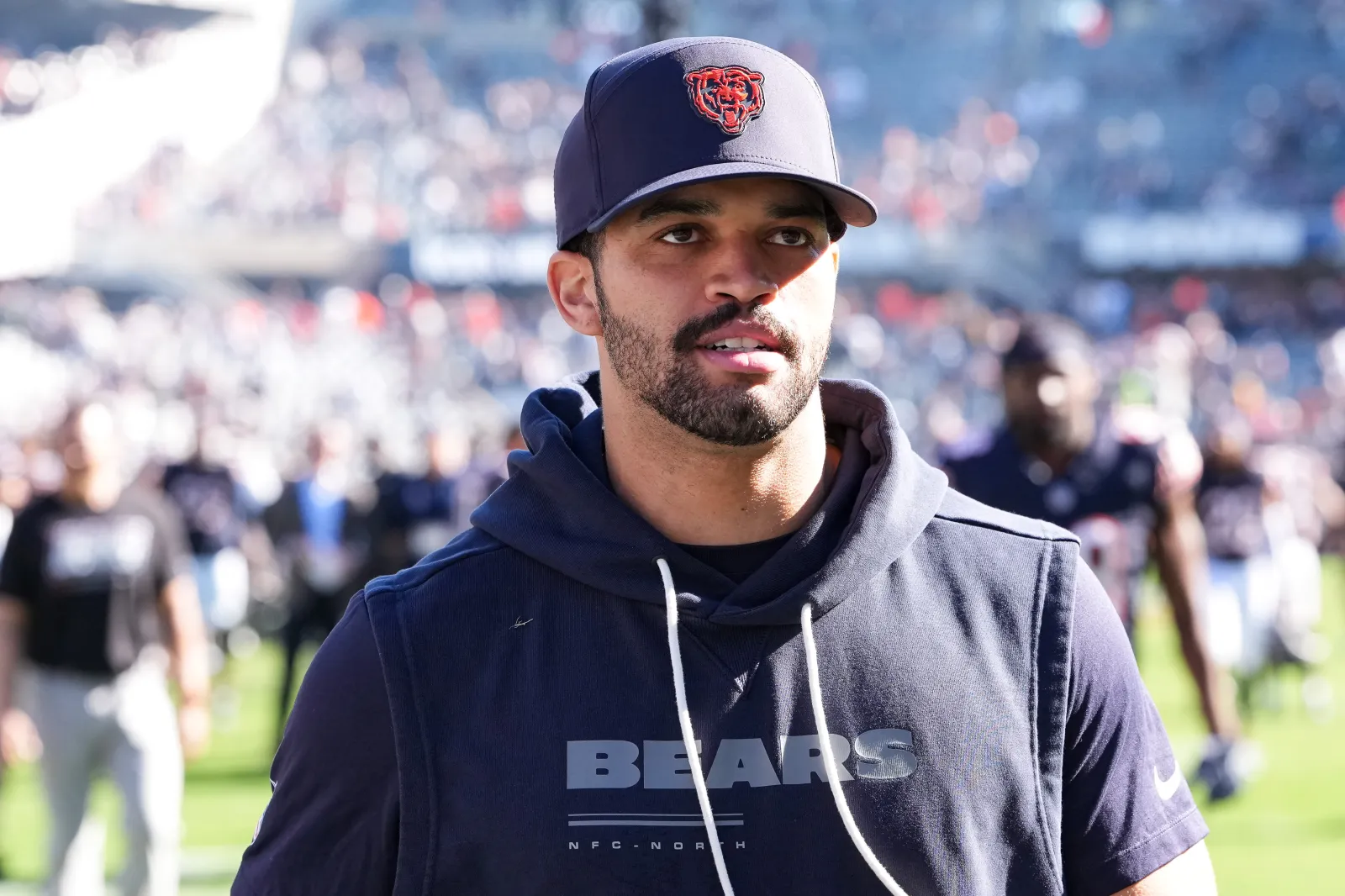 Caleb Williams leaves field after Bears win over Jets in Week 4