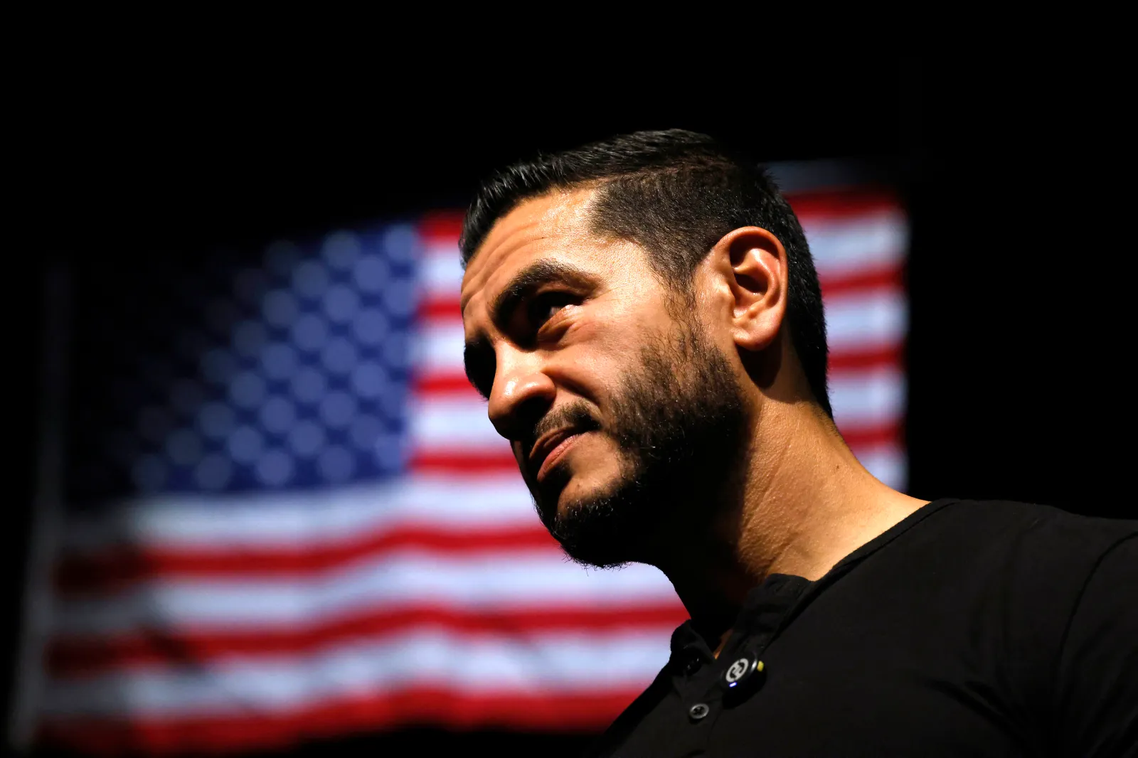 Democrat U.S. Senate candidate Abdul El-Sayed speaks during a rally at the McMorran Theater in Port Huron, Michigan, on October 6, 2026.