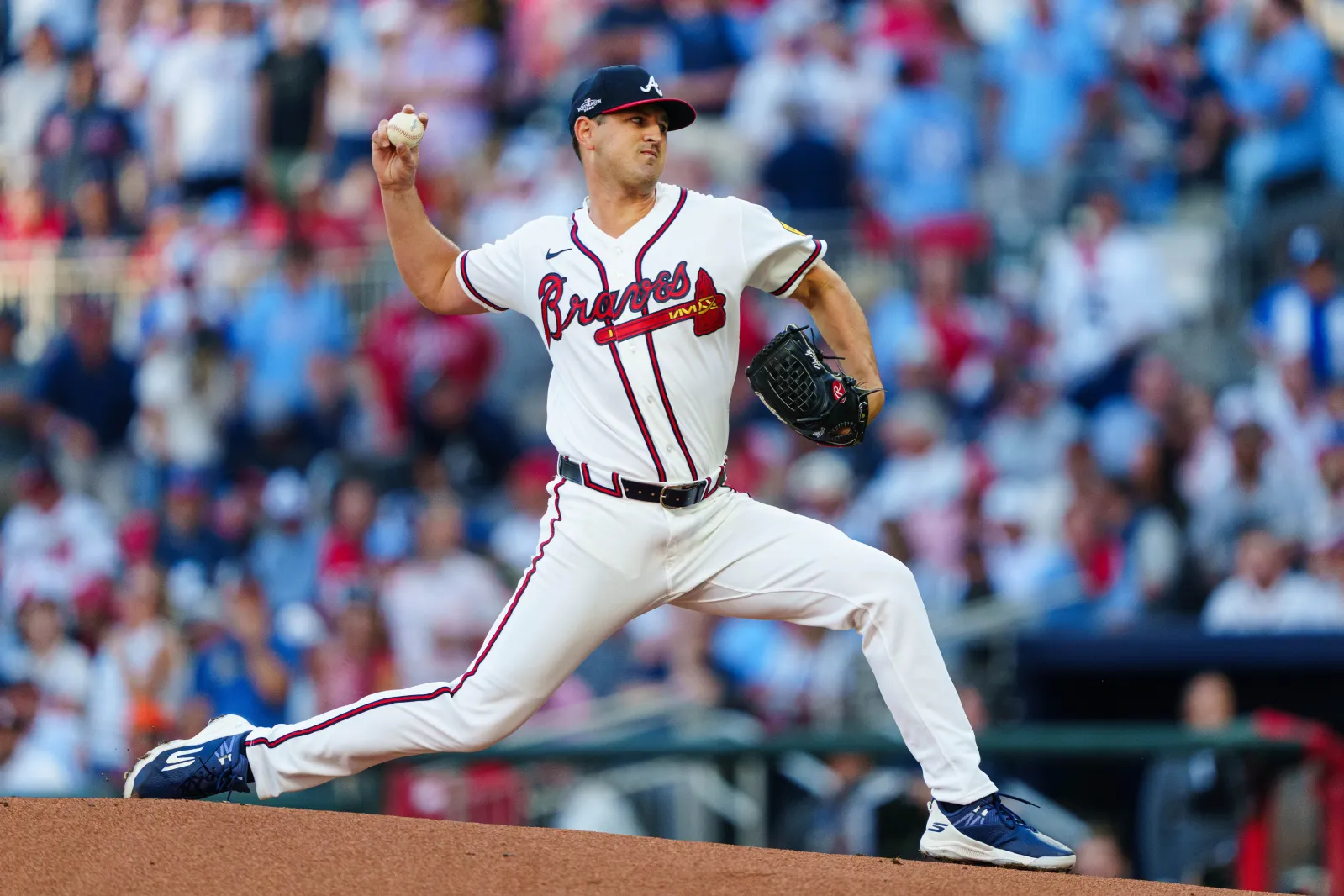 Tyler Mahle pitches for the Atlanta Braves.