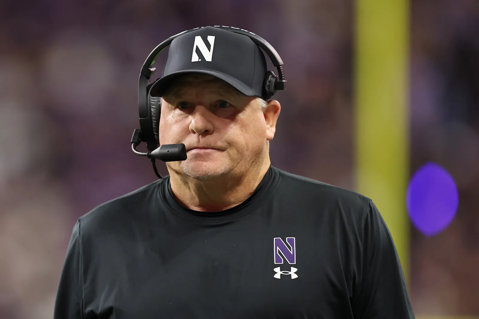 Offensive coordinator Chip Kelly of the Northwestern Wildcats