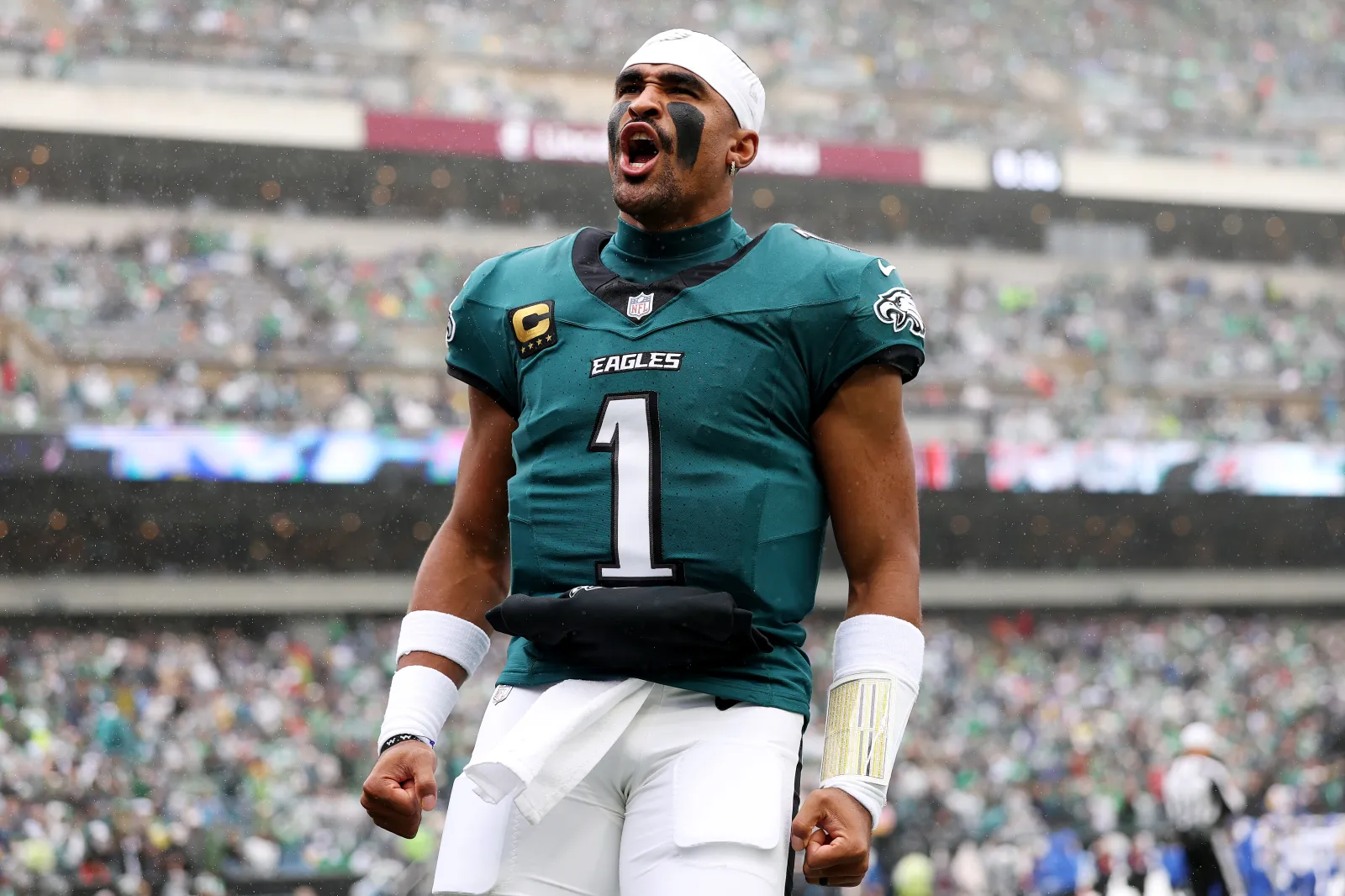 Jalen Hurts #1 of the Philadelphia Eagles.