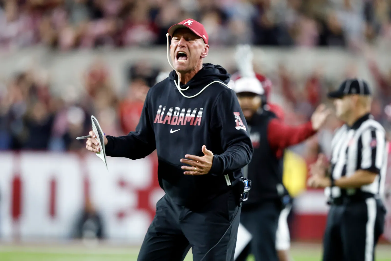 Head coach Kalen DeBoer of the Alabama Crimson Tide
