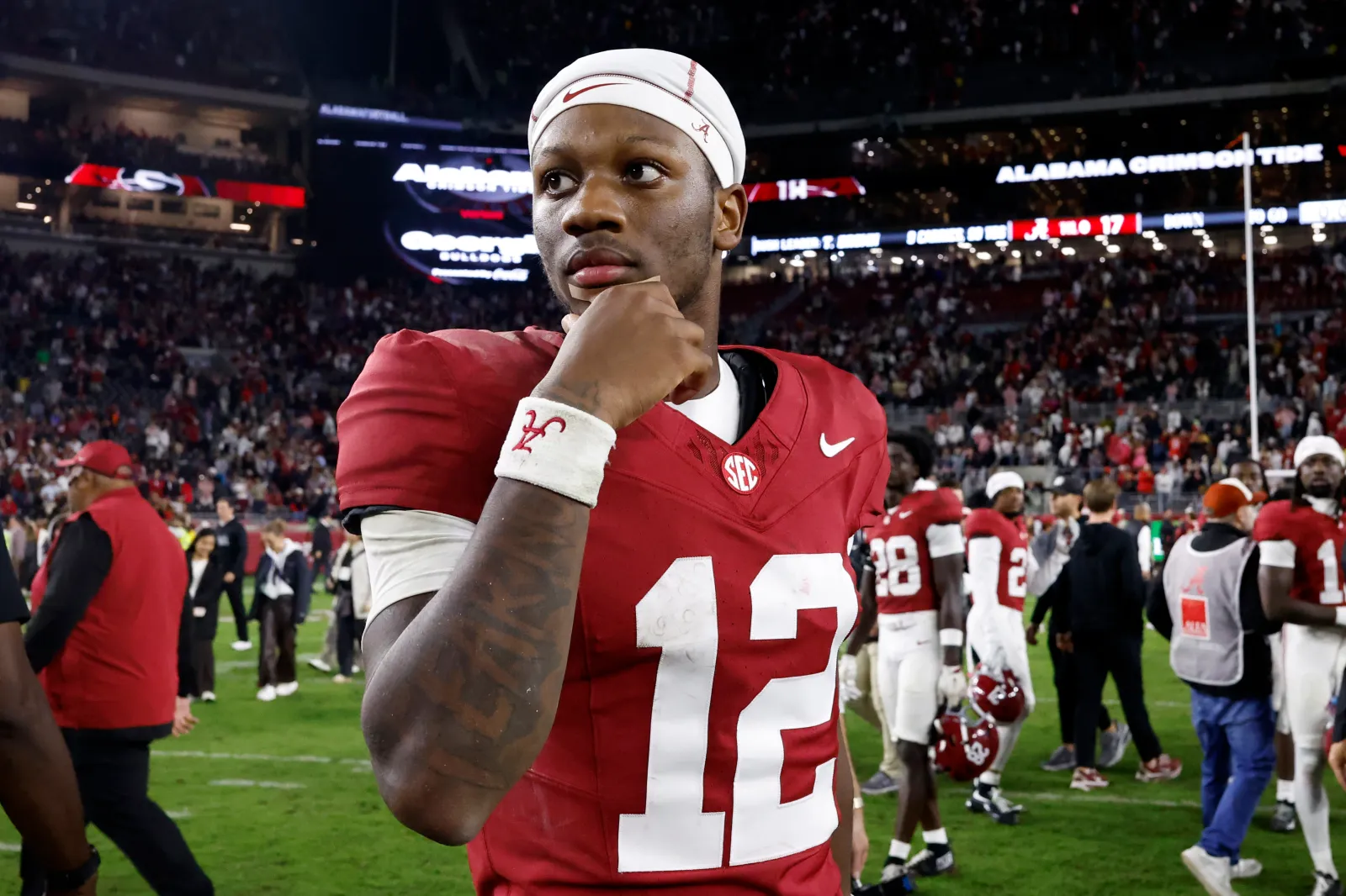 Quarterback Keelon Russell #12 of the Alabama Crimson Tide