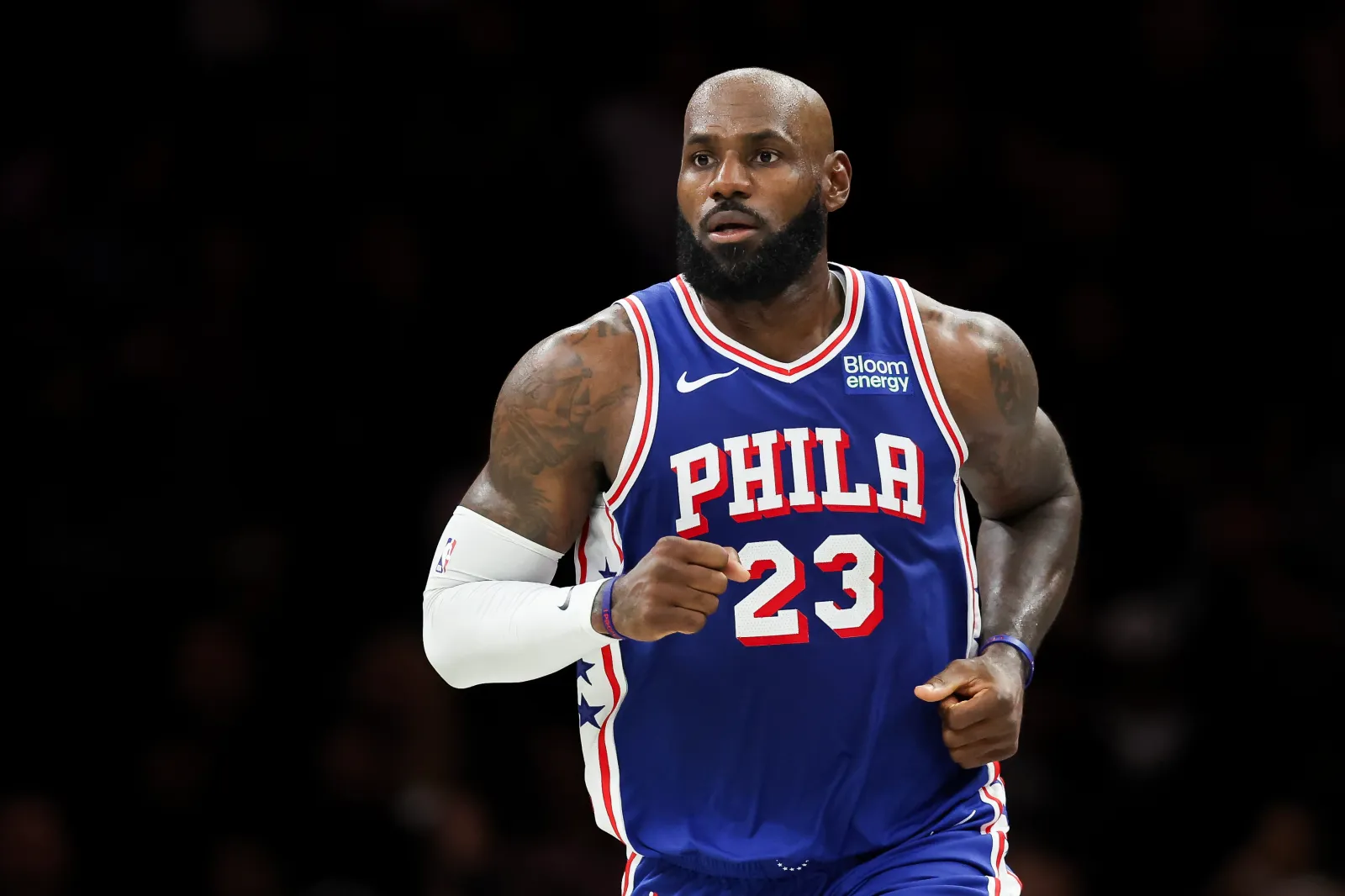 LeBron James #23 of the Philadelphia 76ers.