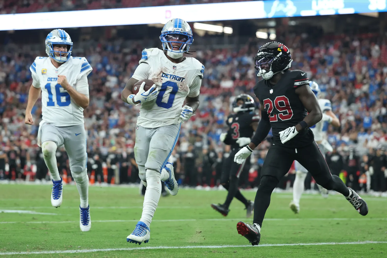 Detroit Lions running back Jahmyr Gibbs against Arizona Cardinals