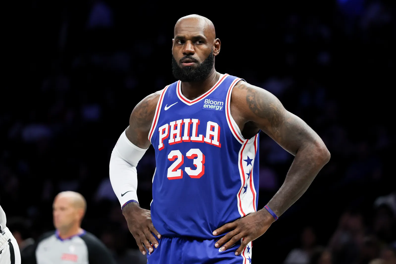 LeBron James #23 of the Philadelphia 76ers.