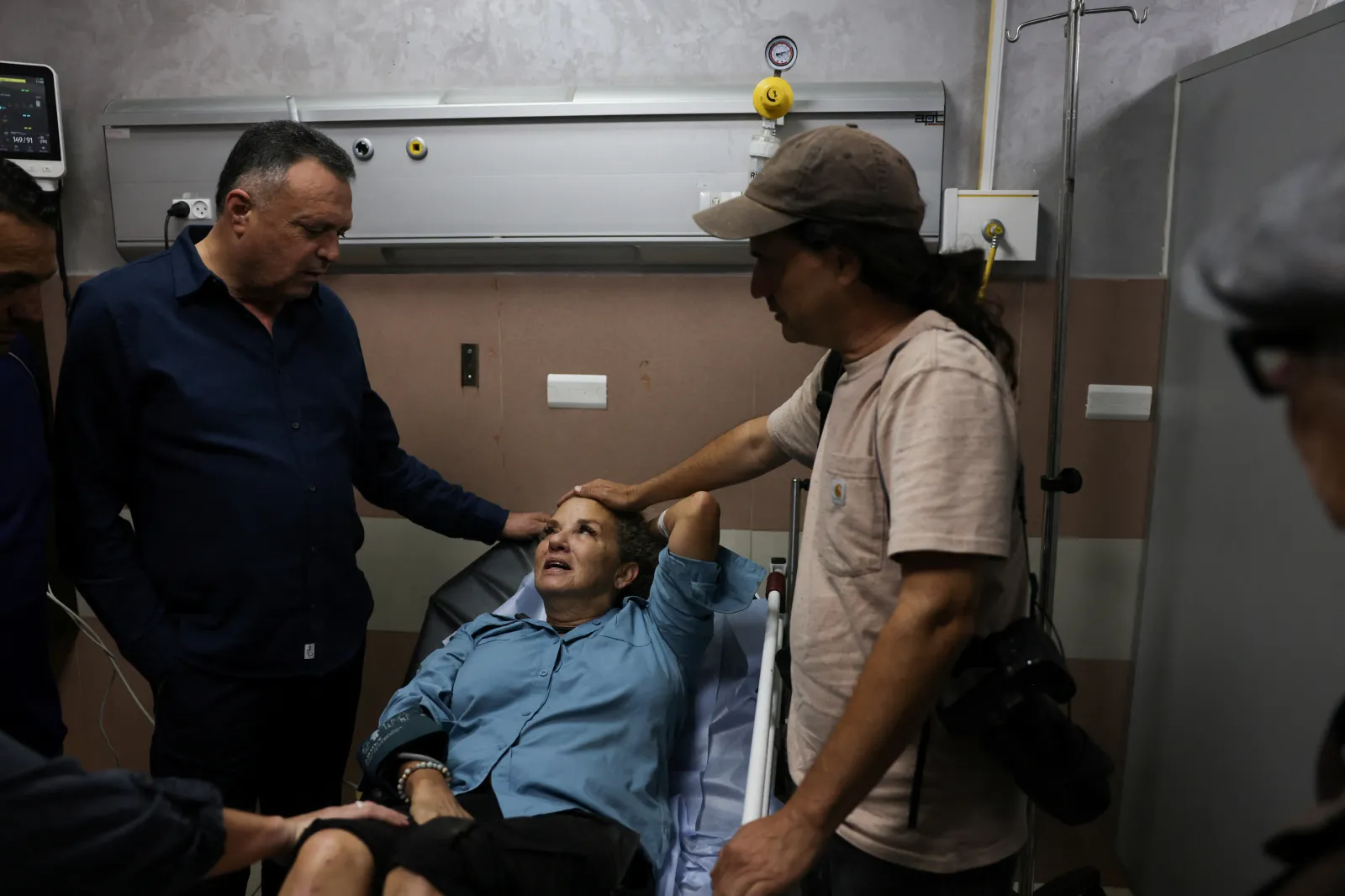Journalist Heidi Levine lies on a gurney in the emergency room of a hospital in Ramallah, in the West Bank, after she was allegedly assaulted by Israeli settlers in Abu Falah on October 16, 2026.