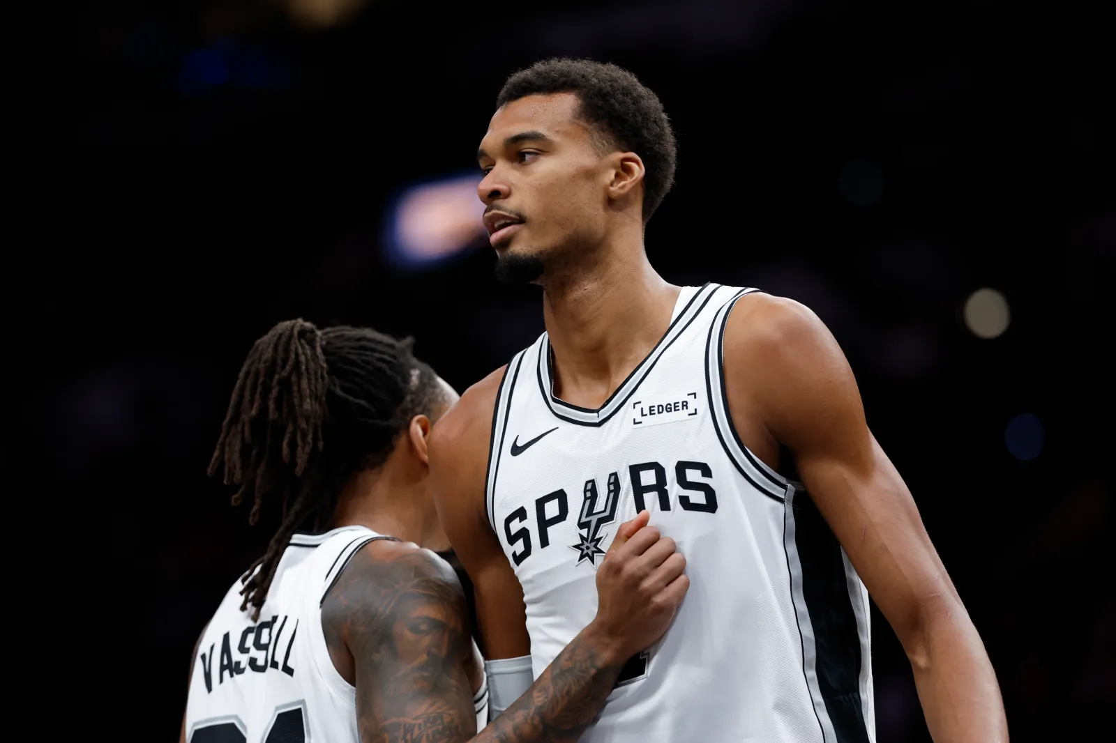 Spurs center Victor Wembanyama during NBA game against Sacramento Kings
