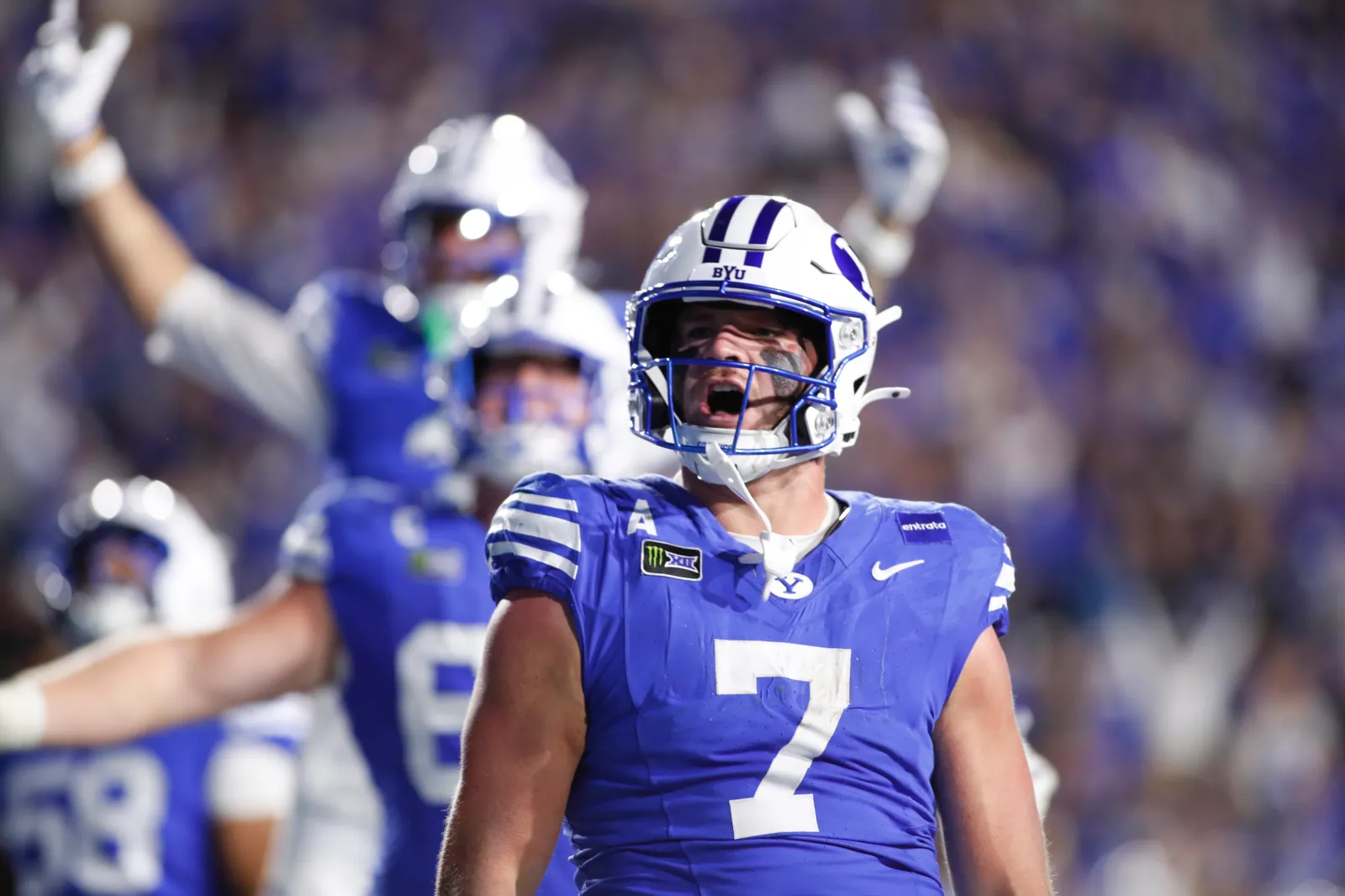 Walker Lyons #7 of the Brigham Young Cougars