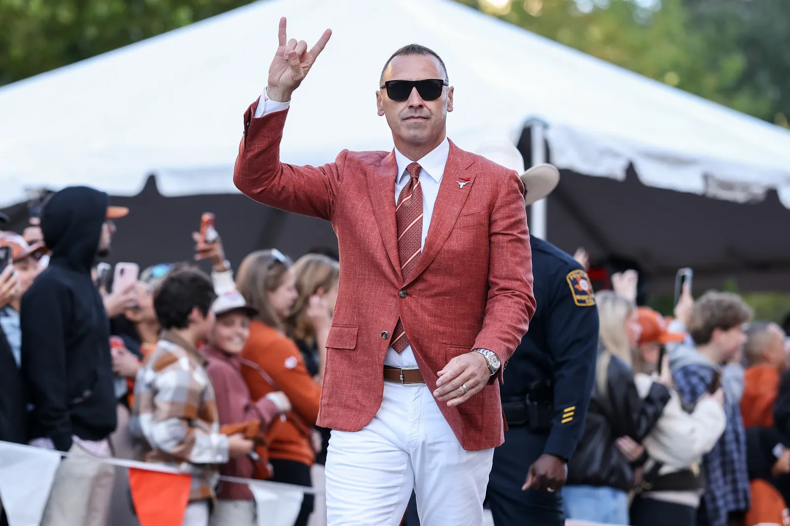 Head coach Steve Sarkisian of the Texas Longhorns