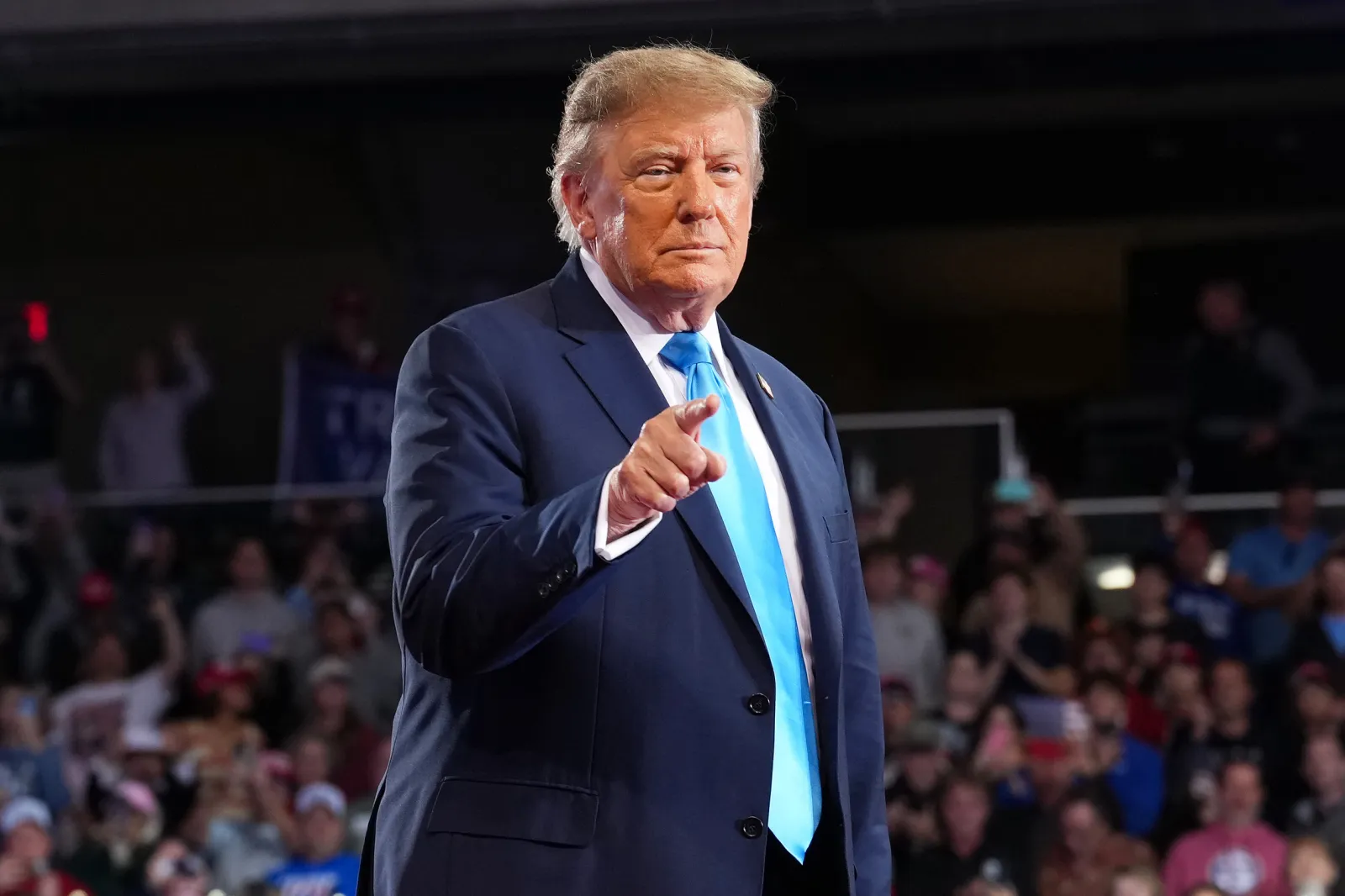 President Trump arrives to speak during a midterm rally at Truist Arena on the Northern Kentucky University campus on October 17, 2026 in Highland Heights, Kentucky.