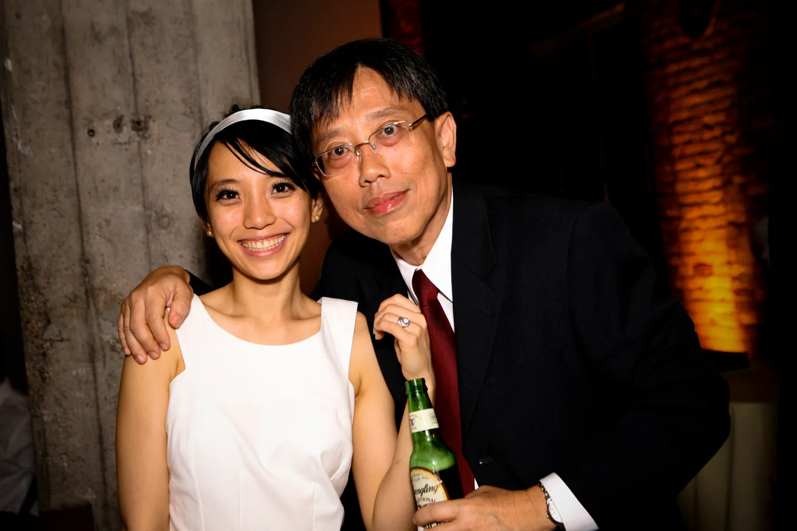 Janine Yoong and her father on her wedding day.