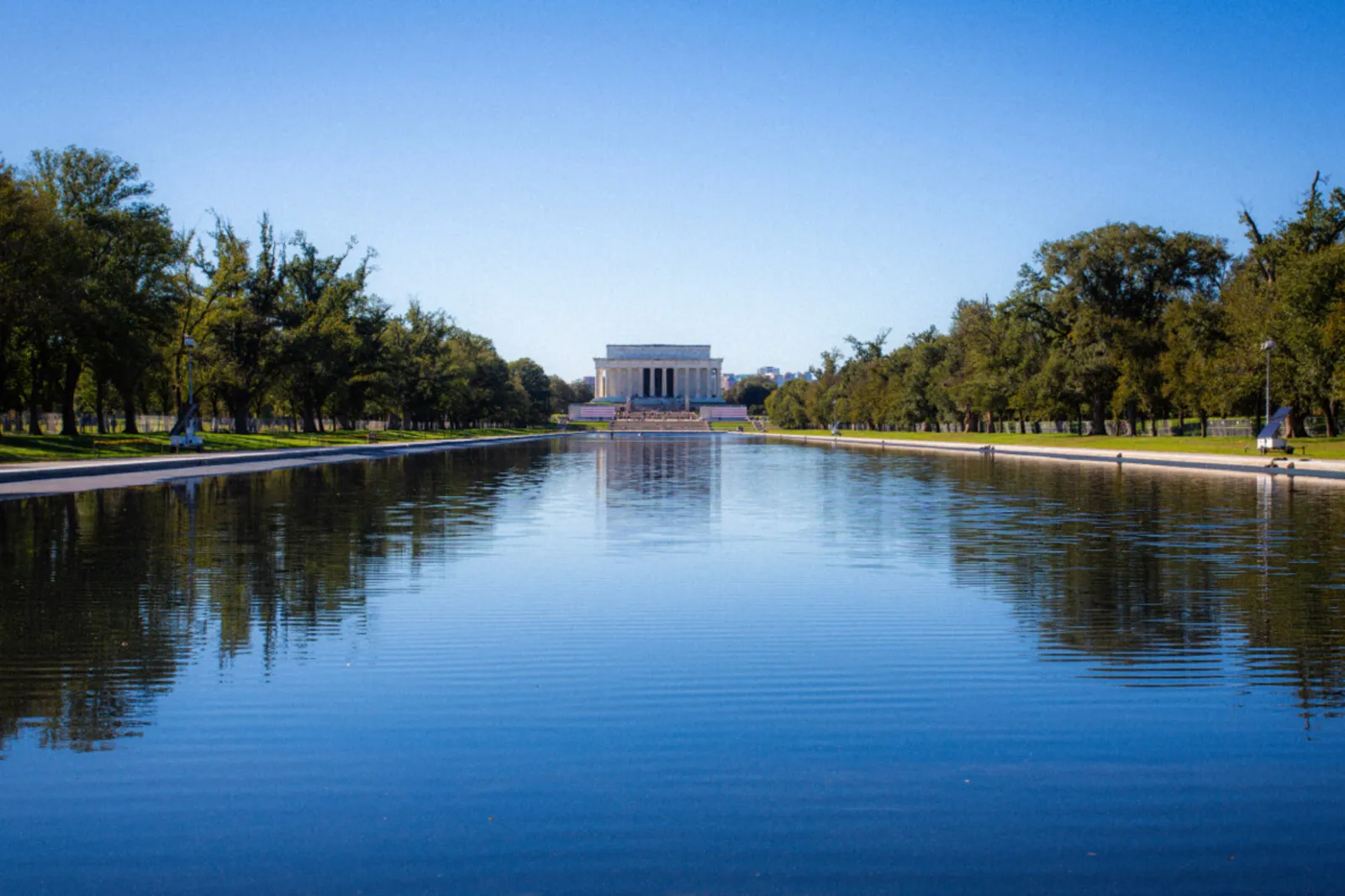 Trump shared an image of the Reflecting Pool on the Truth Social platform on Friday.