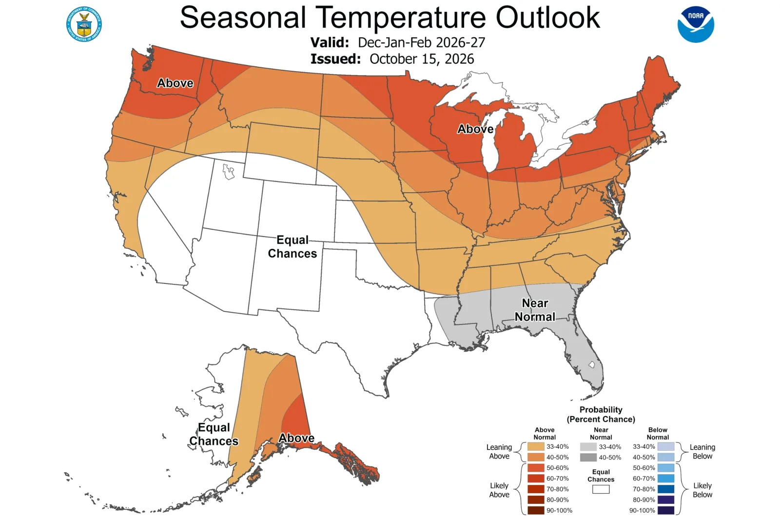 The CPC's latest temperature outlook.