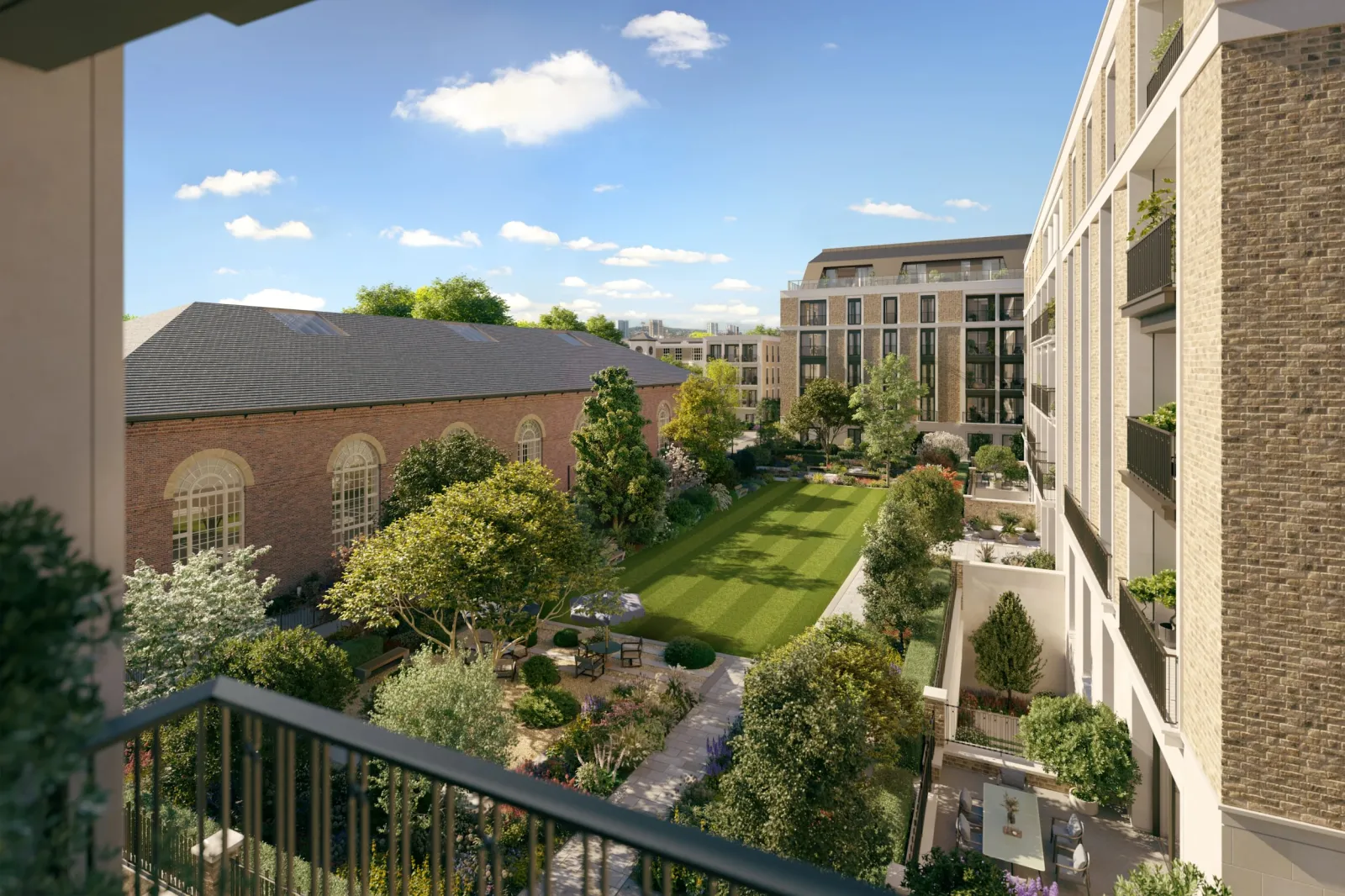 A view from the terrace of an apartment at St. John's Wood Square.