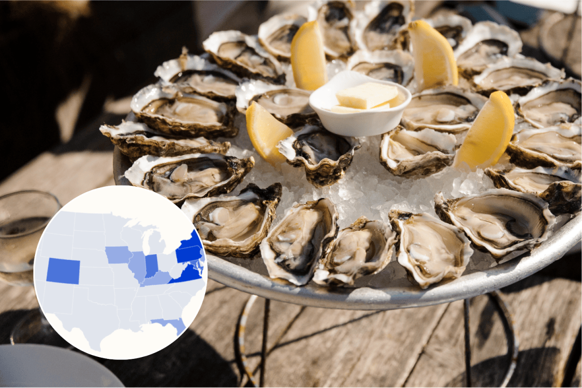 Oyster Recall Map Shows States Impacted by Salmonella Outbreak