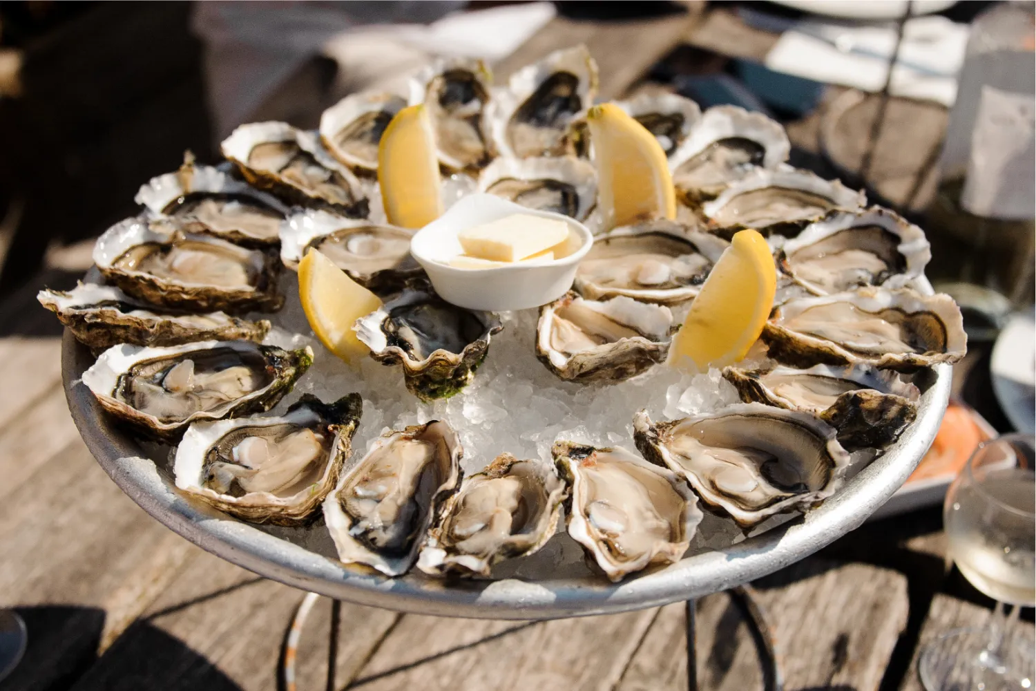 A file photo of raw oysters served for eating.