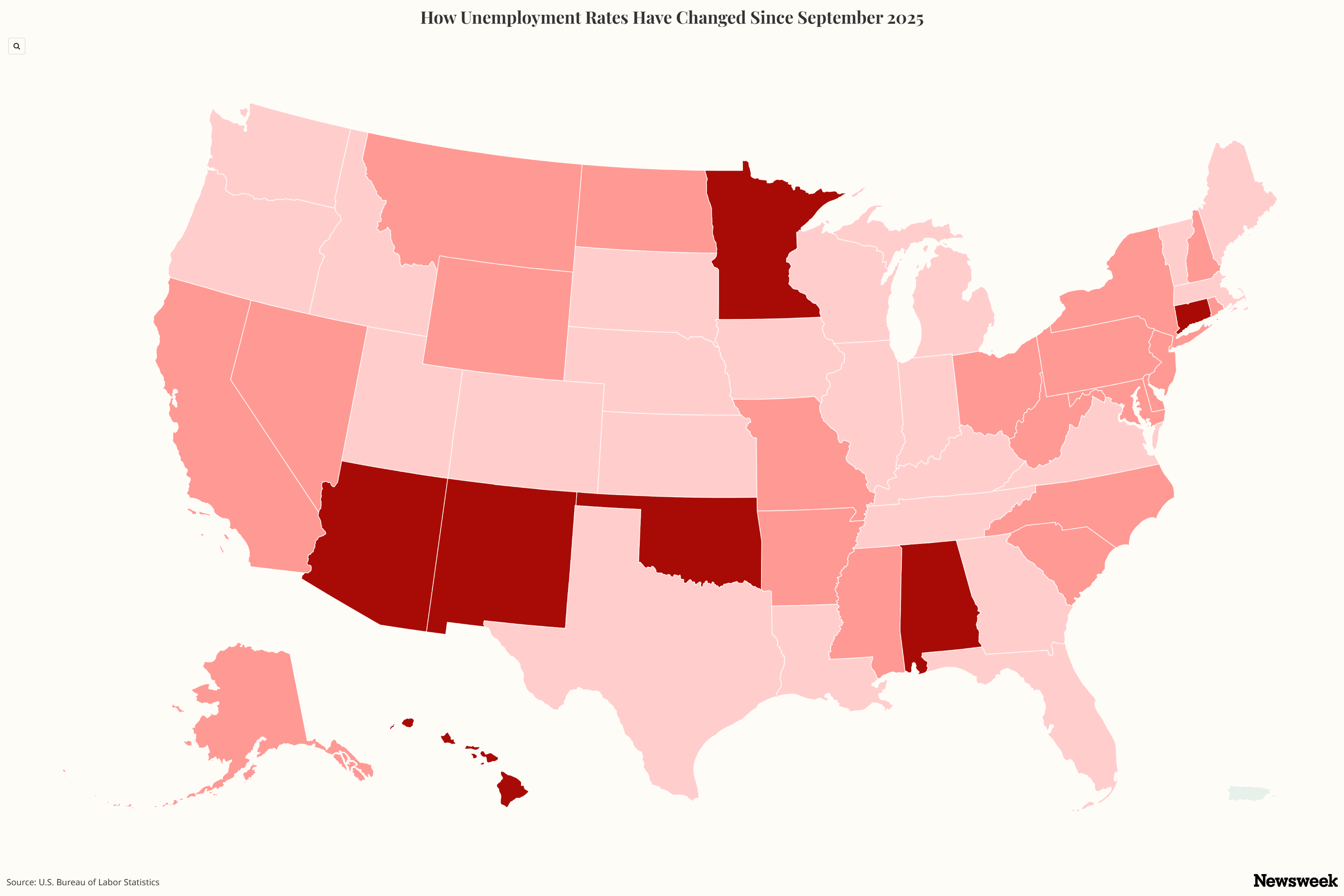Map Shows States Where Unemployment Is Growing Two Weeks Before Midterm