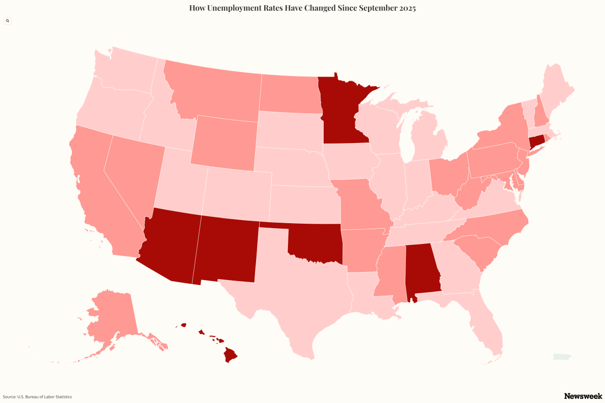Map Shows States Where Unemployment Is Growing Two Weeks Before Midterm
