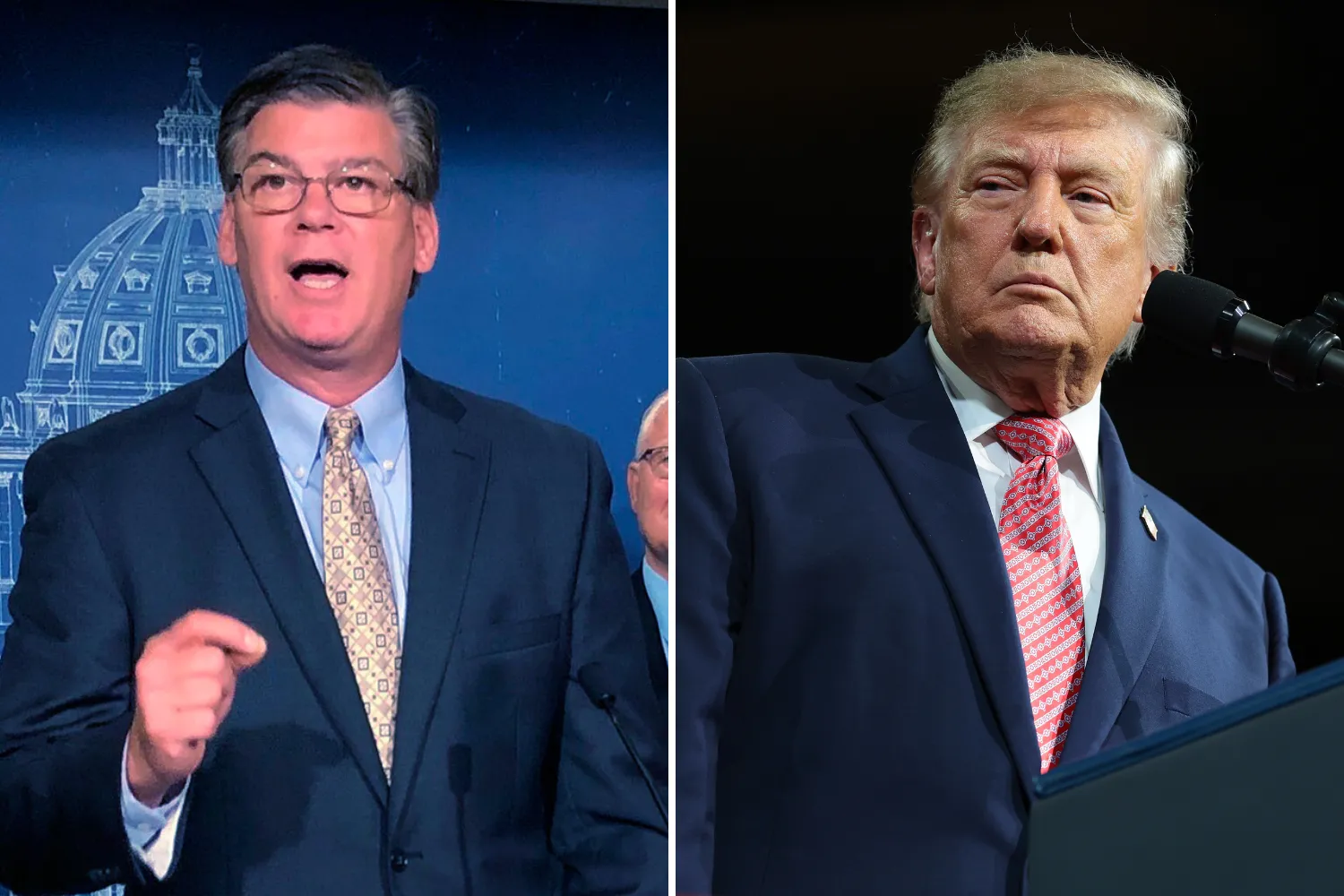 Eric Pratt, left, and Donald Trump, right.